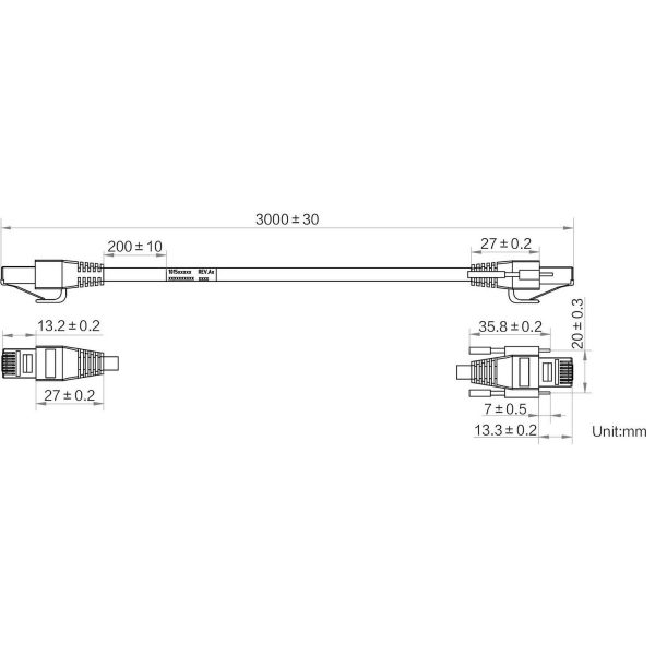 HIKROBOT Data Cable, RJ45 to RJ45, CAT6, 3m - Image 2