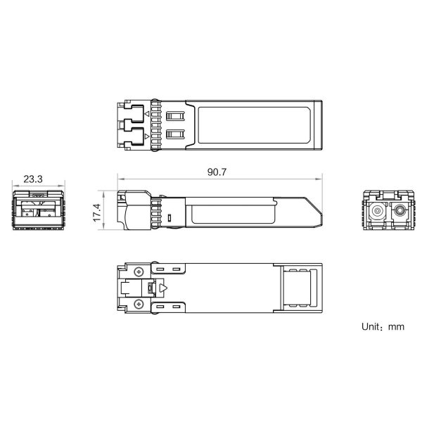 HIKROBOT SFP+ module, TX850nm/10G, RX850nm/10G, multi-mode, 2LC - Image 2