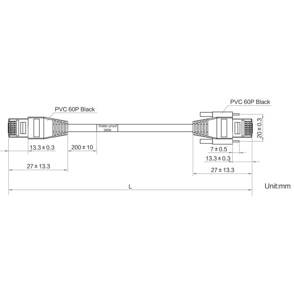 HIKROBOT Data Cable, GigE, CAT.5E, SFTP, 2 x RJ45, 15m, Black, Super Flexible, static/moveable/mechanical arm - Image 2