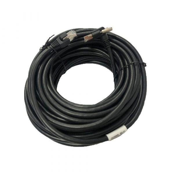 HIKROBOT Data Cable, GigE, CAT.5E, SFTP, 2 x RJ45, 15m, Black, Right Angle (Down)