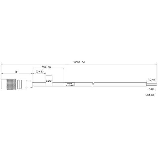 HIKROBOT Power/IO Cable, Hirose 6pin, HR10A-7P-6S to Open, 10m - Image 2