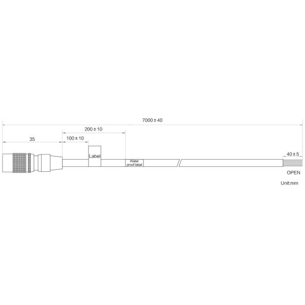 HIKROBOT Power/IO Cable, Hirose 6pin, HR10A-7P-6S to Open, 7m - Image 2