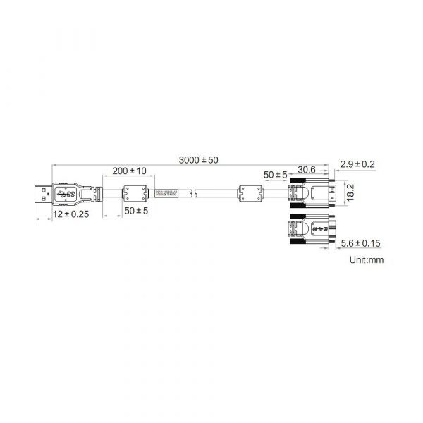 HIKROBOT Data Cable, Flexible USB3.0 EMC Cable, Micro BM to A male, 3m - Image 2