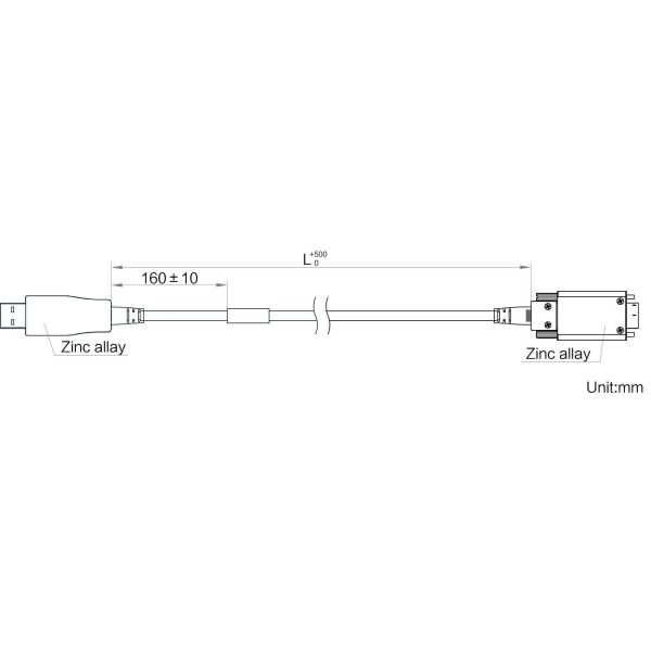 HIKROBOT Data Cable, USB3.0 AOC Optical Fiber, USB3.0 to Micro BM, 20m, Super Flexible, Black, static/moveable/mechanical arm - Image 2