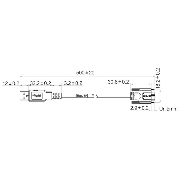 HIKROBOT Data Cable, USB3.0, Micro BM to A male, 0.5m - Image 2