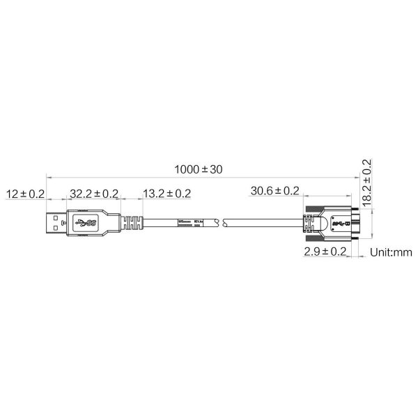 HIKROBOT Data Cable, USB3.0, Micro BM to A male, 1m - Image 2