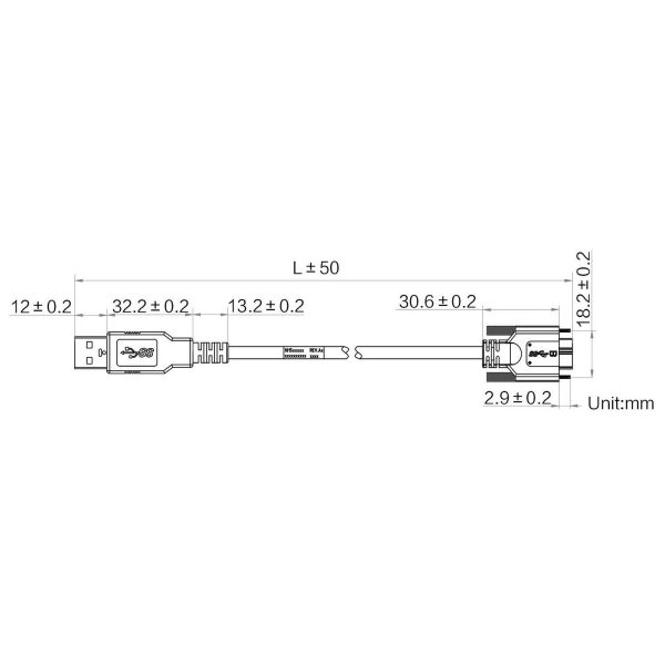 HIKROBOT Data Cable, USB3.0, Micro BM to A male, 3m - Image 2