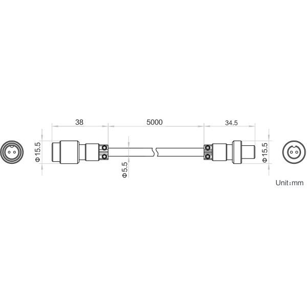 HIKROBOT Light source extension cable, 1 to 1, 5m, 12M-2A interface - Image 2