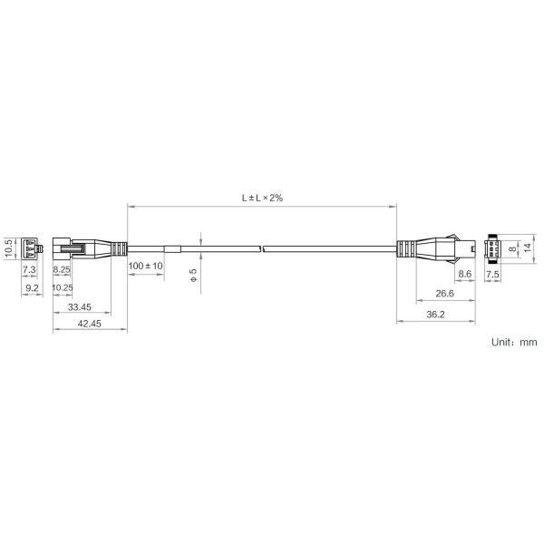 HIKROBOT Light Source extension cable, SMR-03V-B to SMR-03V-BC highflex, 7m - Image 2